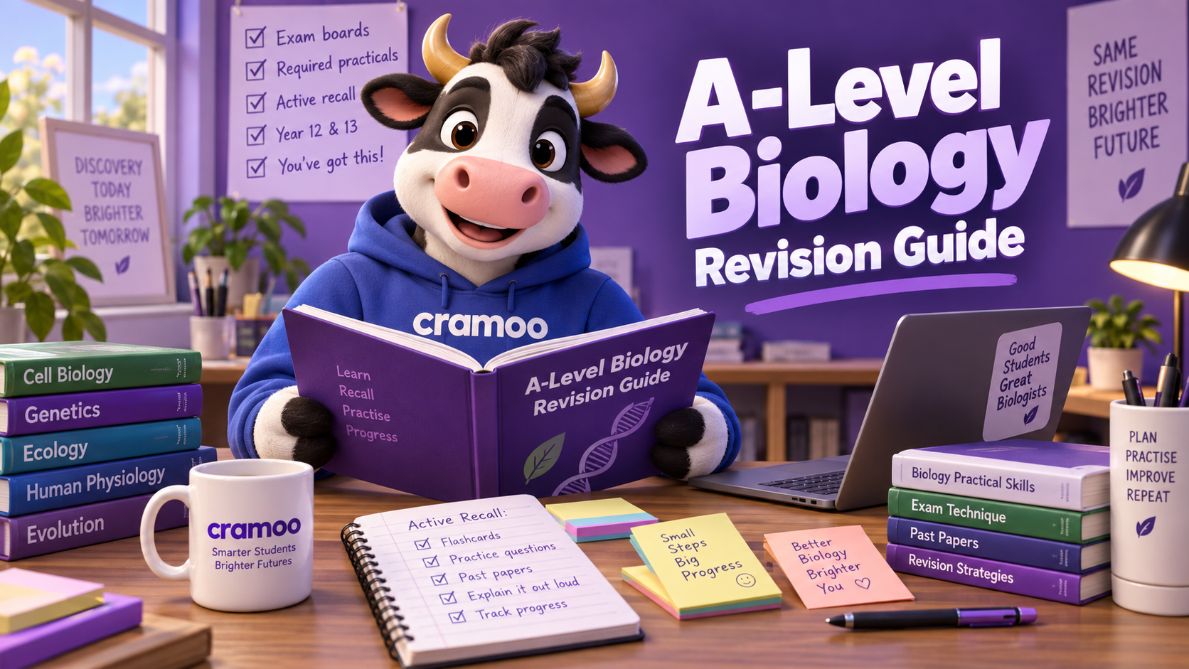 A-Level Biology Revision Guide — Cramoo revision guide illustration
