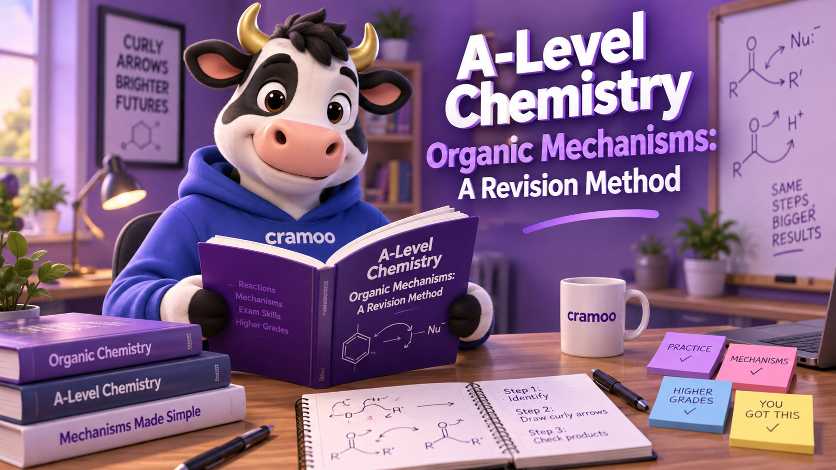A-Level Chemistry Organic Mechanisms: A Revision Method — Cramoo revision guide illustration