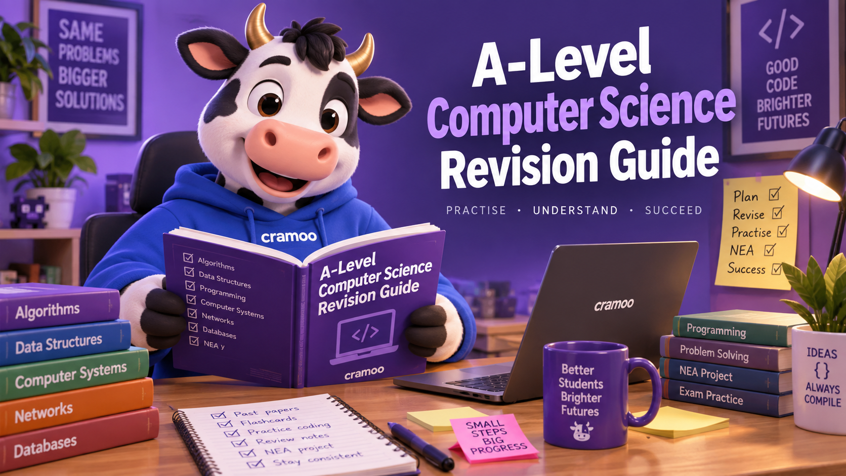 A-Level Computer Science Revision Guide — Cramoo revision guide illustration