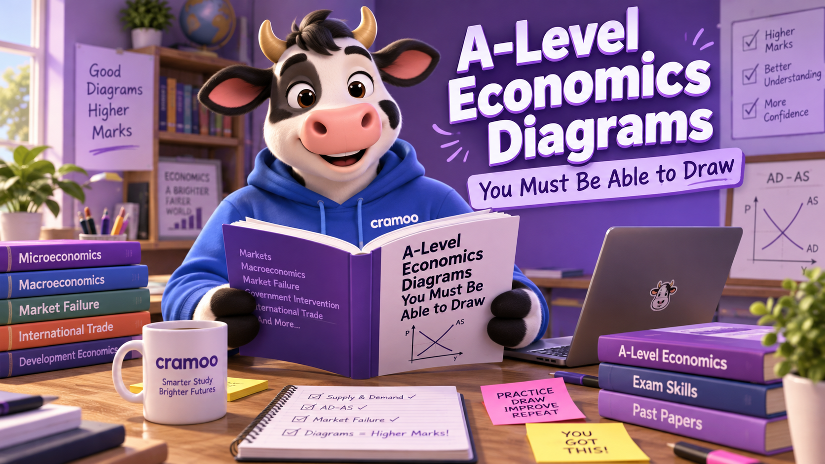 A-Level Economics Diagrams You Must Be Able to Draw — Cramoo revision guide illustration