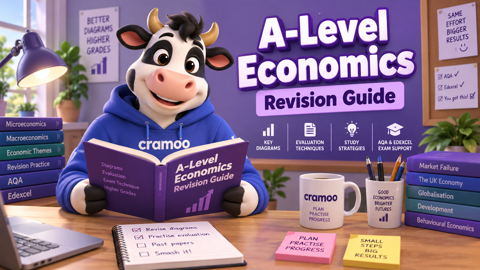 A-Level Economics Revision Guide — Cramoo revision guide illustration