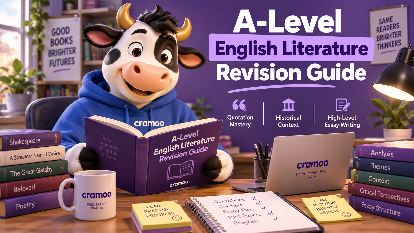 A-Level English Literature Revision Guide — Cramoo revision guide illustration