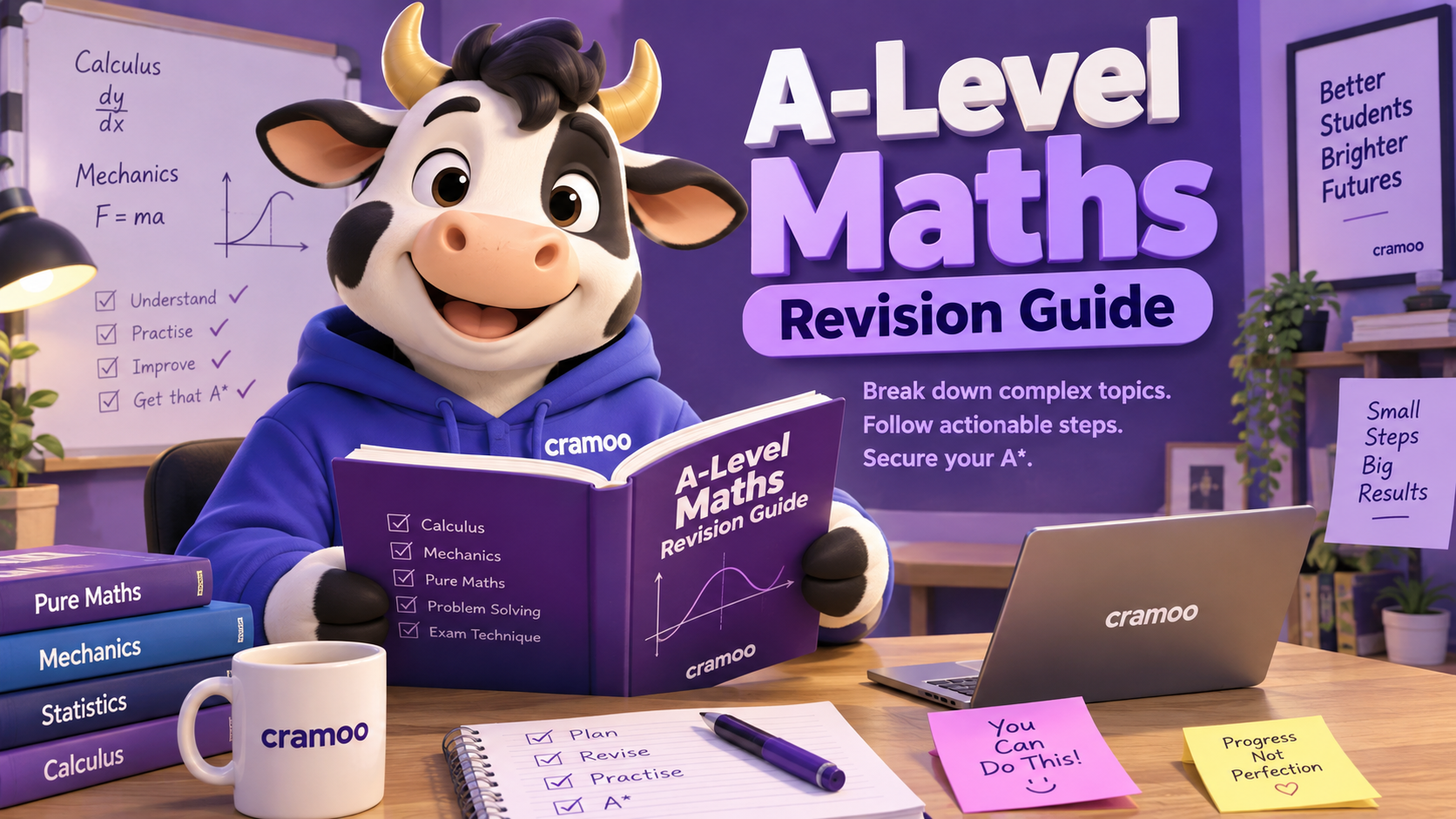 A-Level Maths Revision Guide — Cramoo revision guide illustration