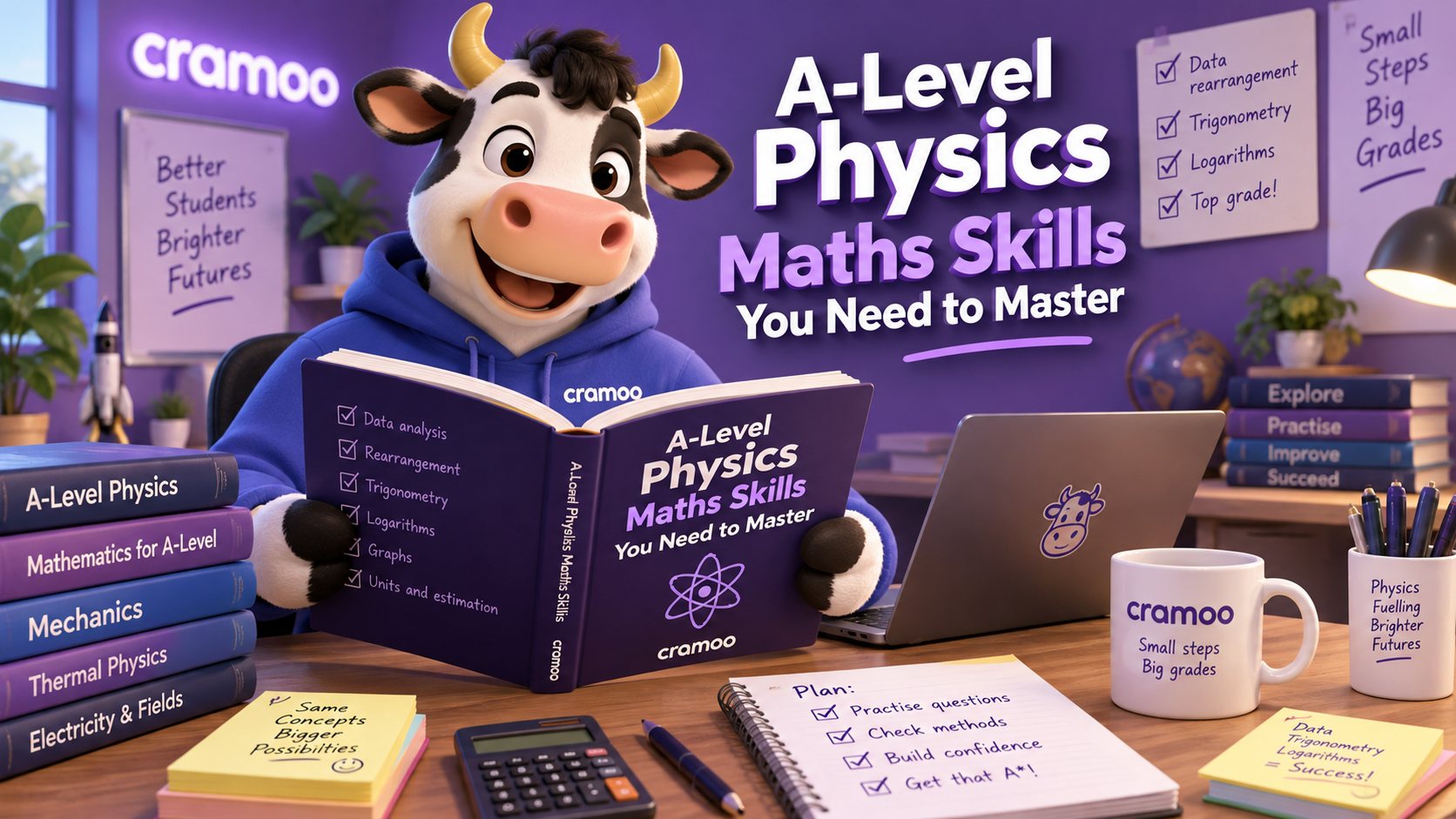 A-Level Physics Maths Skills You Need to Master — Cramoo revision guide illustration