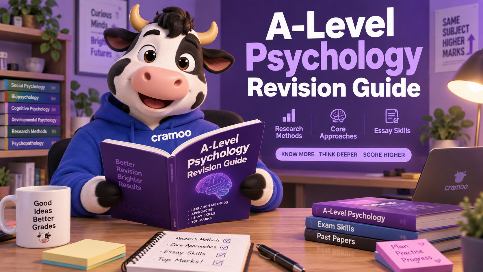 A-Level Psychology Revision Guide — Cramoo revision guide illustration