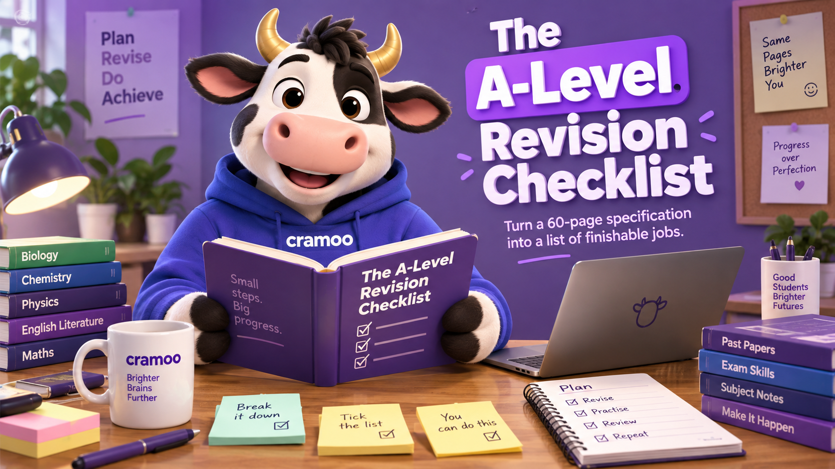 The A-Level Revision Checklist — Cramoo revision guide illustration