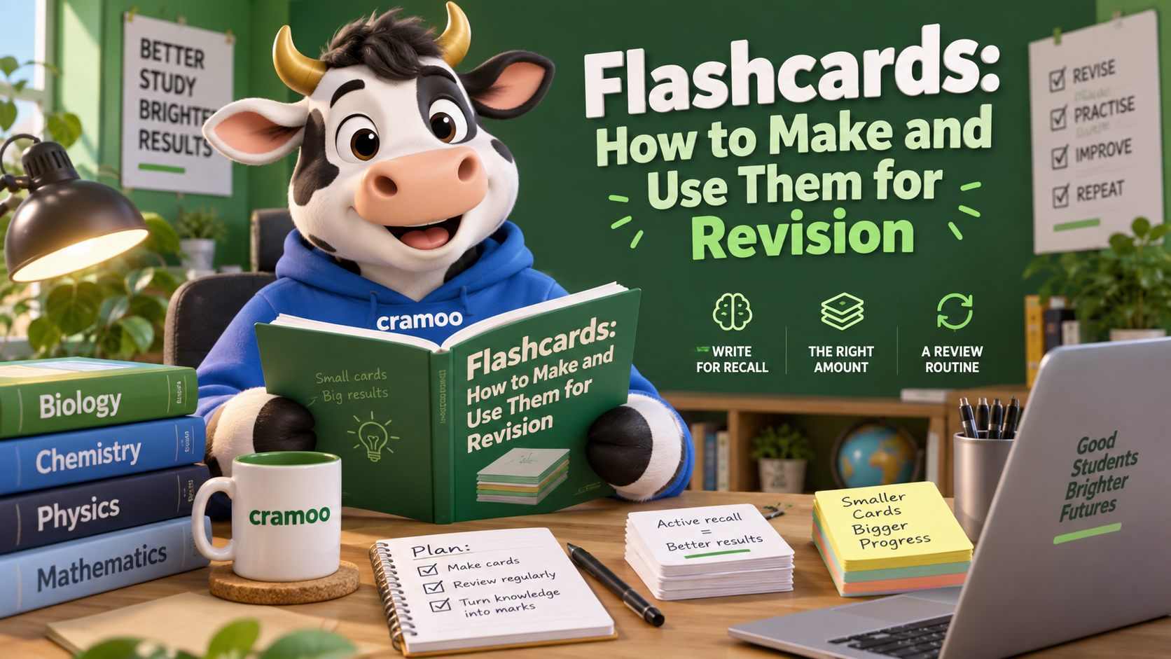 Flashcards: How to Make and Use Them for Revision — Cramoo revision guide illustration