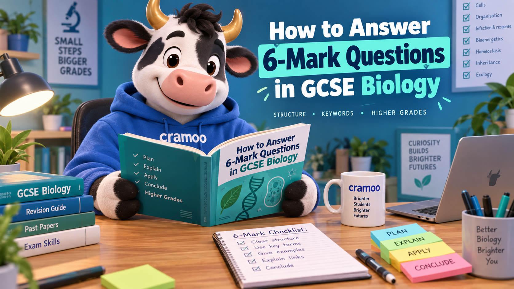 How to Answer 6-Mark Questions in GCSE Biology — Cramoo revision guide illustration