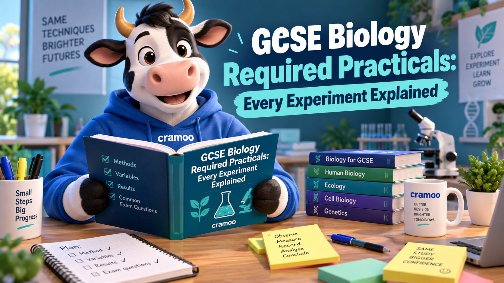 GCSE Biology Required Practicals: Every Experiment Explained — Cramoo revision guide illustration