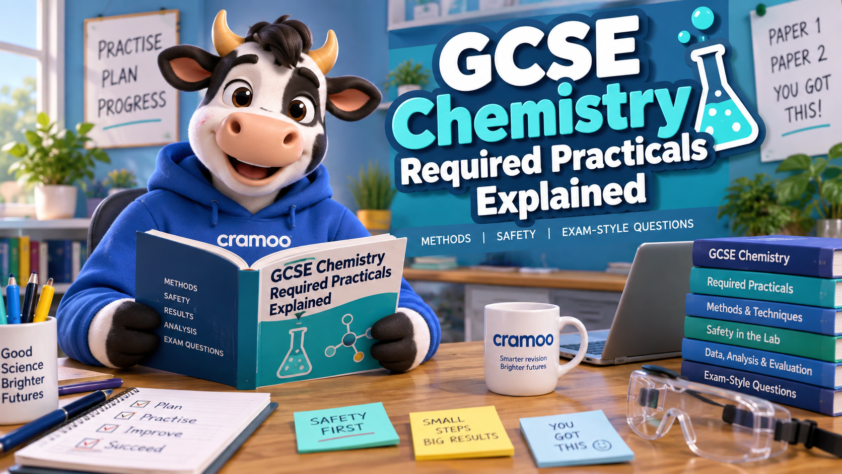 GCSE Chemistry Required Practicals Explained — Cramoo revision guide illustration