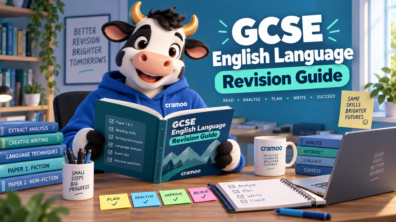 GCSE English Language Revision Guide — Cramoo revision guide illustration