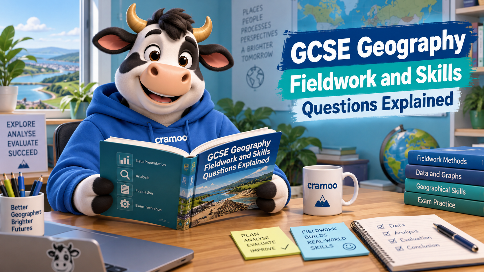 GCSE Geography Fieldwork and Skills Questions Explained — Cramoo revision guide illustration