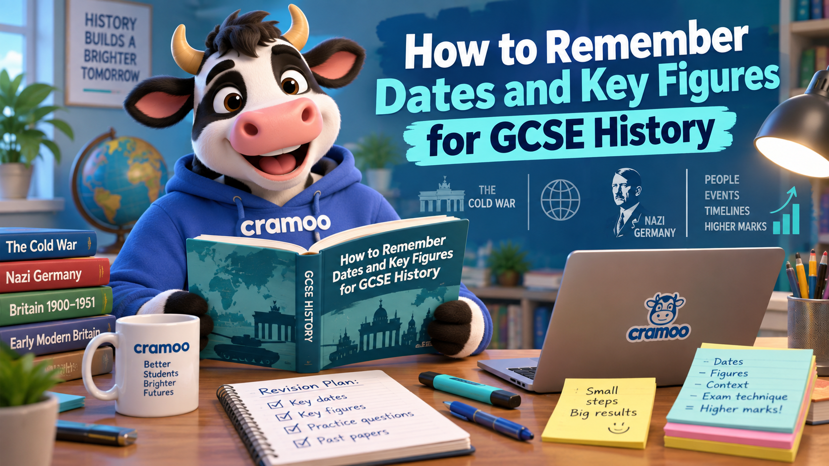 How to Remember Dates and Key Figures for GCSE History — Cramoo revision guide illustration