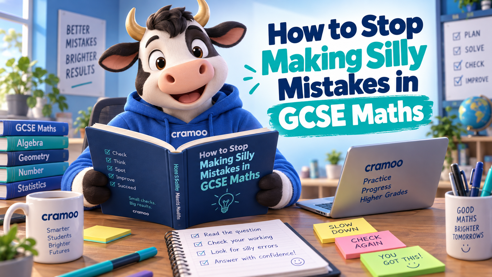How to Stop Making Silly Mistakes in GCSE Maths — Cramoo revision guide illustration