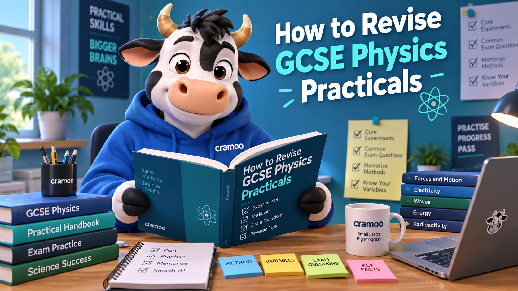 How to Revise GCSE Physics Practicals — Cramoo revision guide illustration