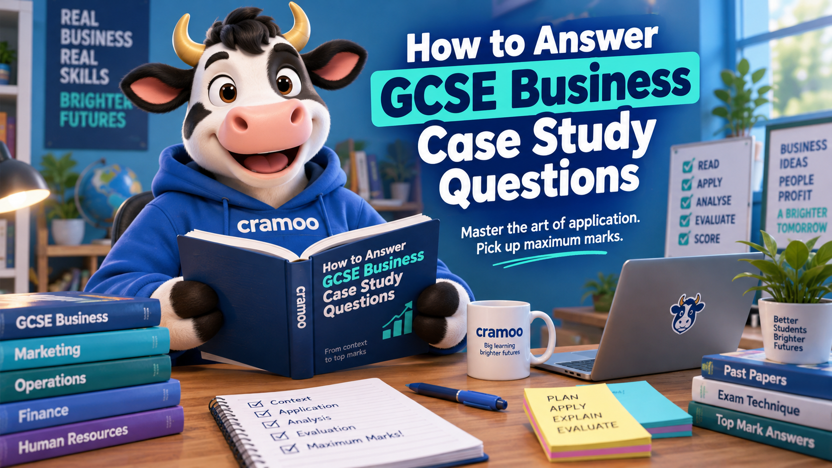 How to Answer GCSE Business Case Study Questions — Cramoo revision guide illustration