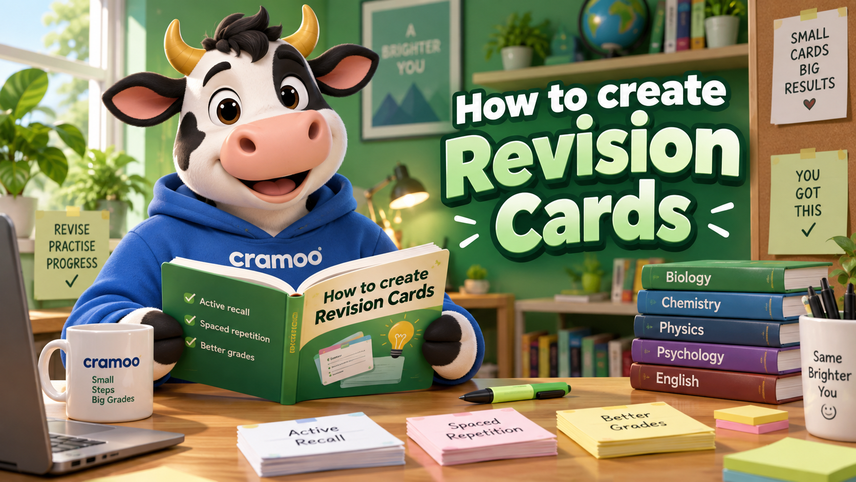 How to create Revision Cards — Cramoo revision guide illustration