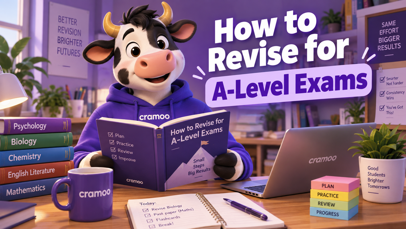 How to Revise for A-Level Exams — Cramoo revision guide illustration