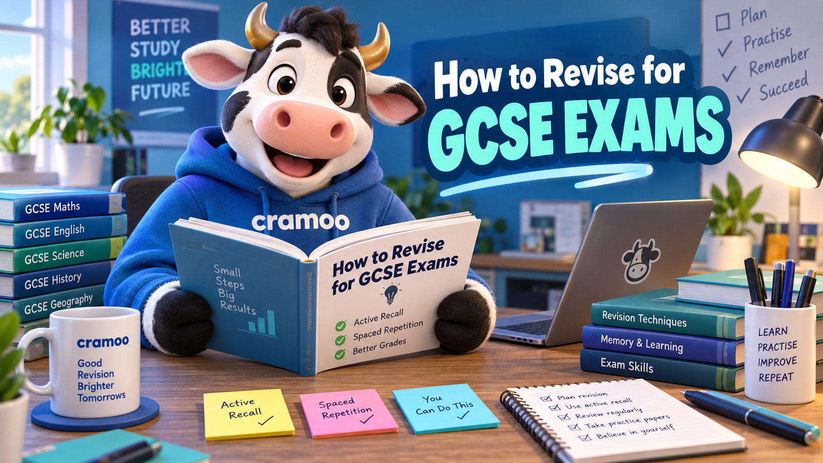 How to Revise for GCSE Exams — Cramoo revision guide illustration