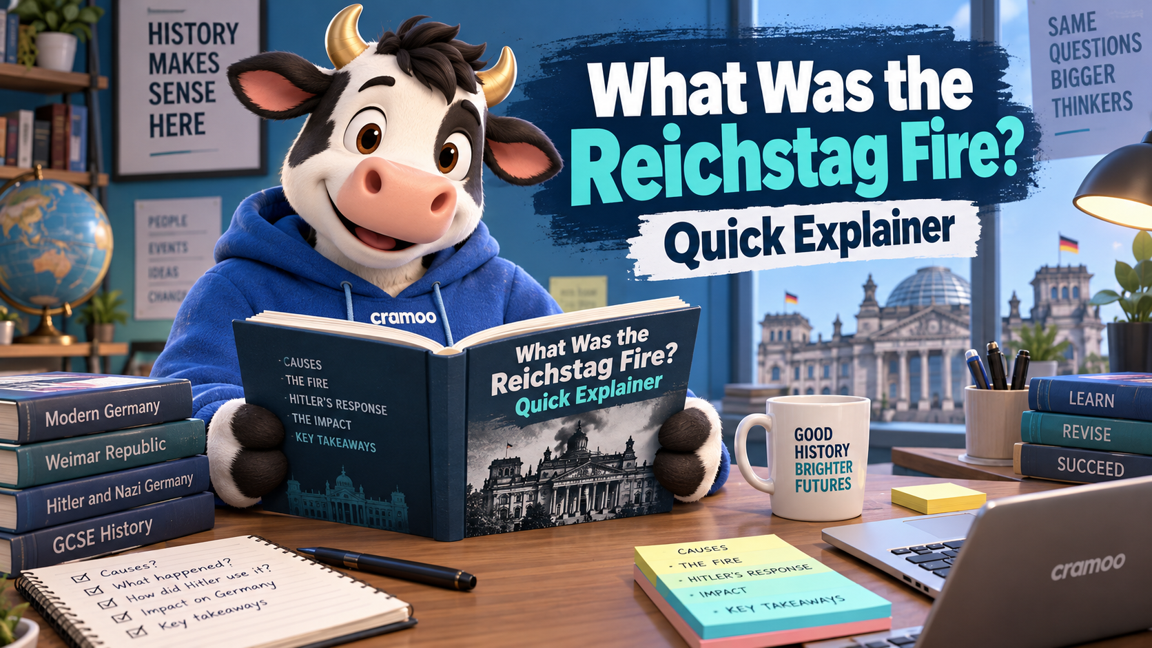 What Was the Reichstag Fire? Quick Explainer — Cramoo revision guide illustration